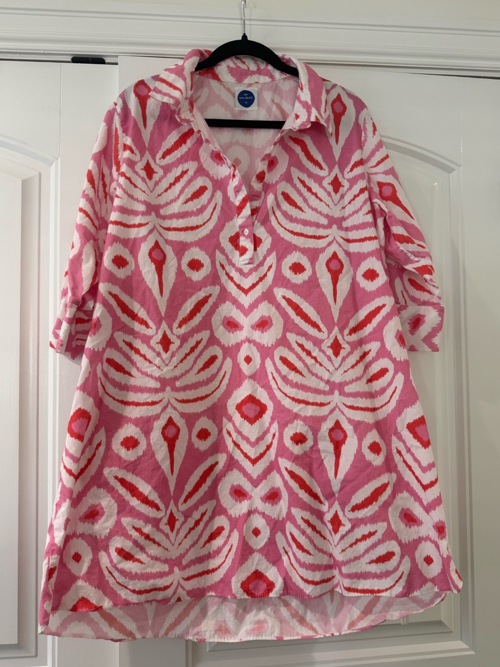 NAVYBLEU Sara ikat short tunic dress in pink
